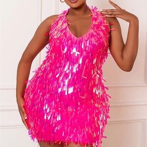 Vibrant Pink Sequin Dress